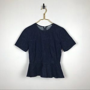Gap Denim Peplum Blouse Short-sleeve Top